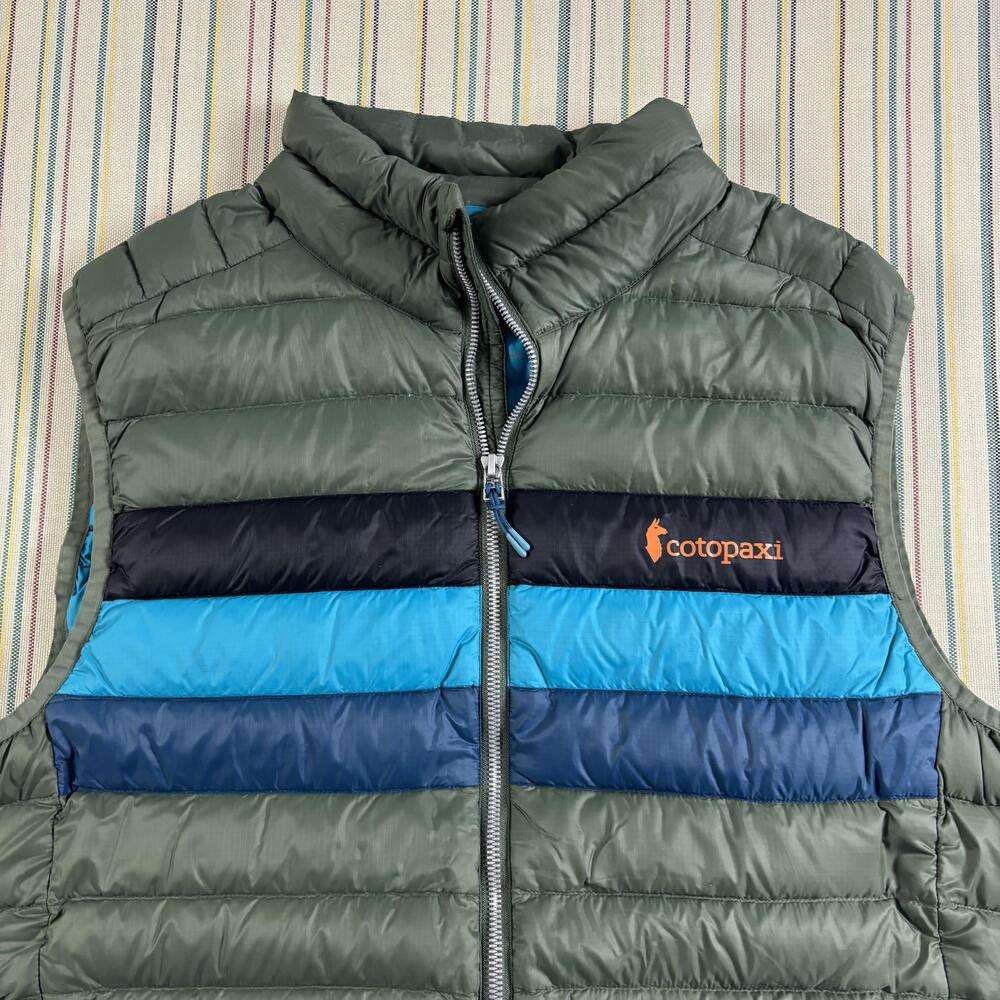 Cotopaxi Vest Mens Large Green Down Puffer Zip Gear For Good Outdoor Hiking EUC